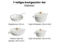 Gusseisen Kochgeschirrset 7-teilig FERRANO Cremeweiß_1073582