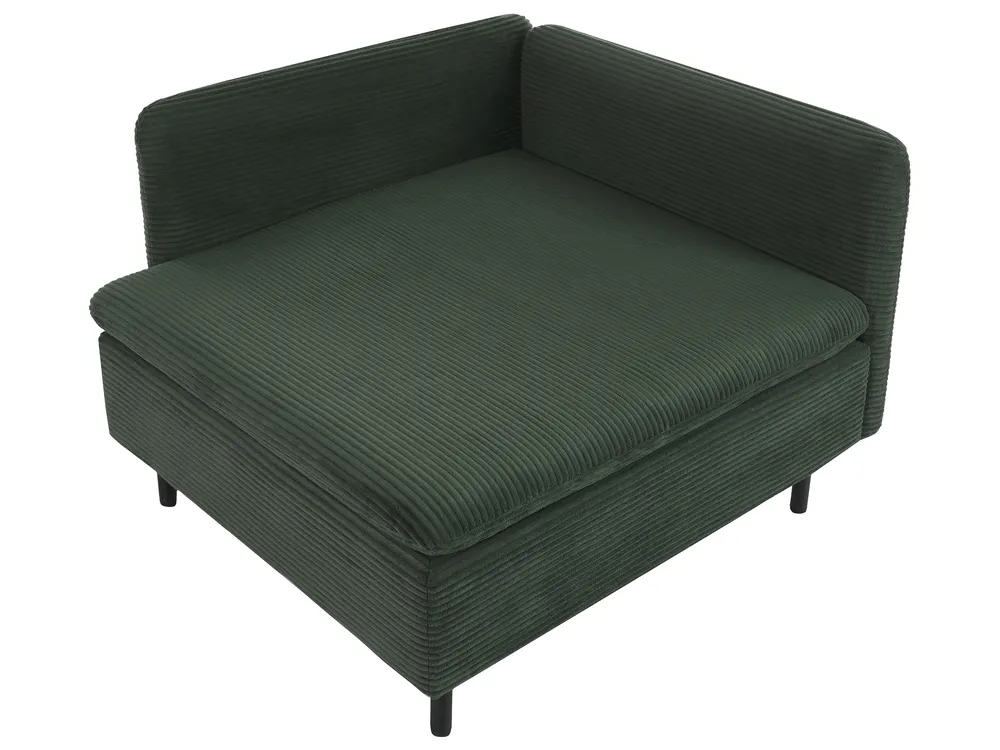 Modular Corner Sofa 3 Seater EGERIS Corduroy Dark Green Right Hand_1067189