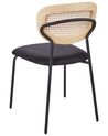 Set of 2 Fabric Dining Chairs Black MAYETTA_931883