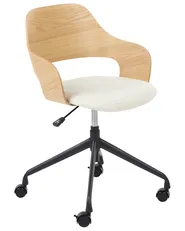 Sedia da scrivania NOVATO Lino sintetico Beige chiaro_962971