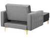 Sofá chaise-longue reclinável em veludo cinzento claro ABERDEEN_741181