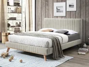 Bed Chenille TALENCE 180 x 200 cm (EU Super King) Light Beige_732173