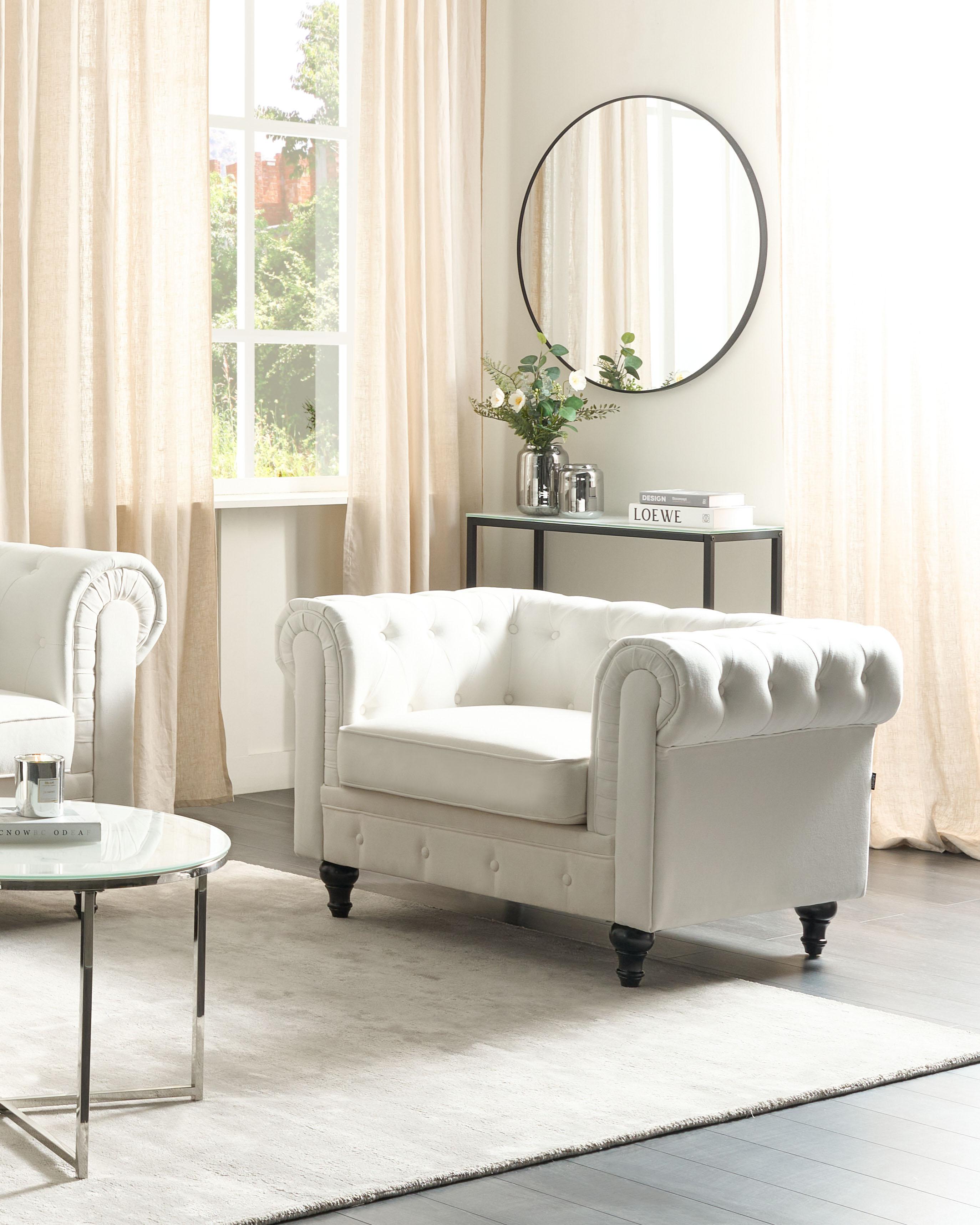 Fabric Armchair Off-White CHESTERFIELD_912063