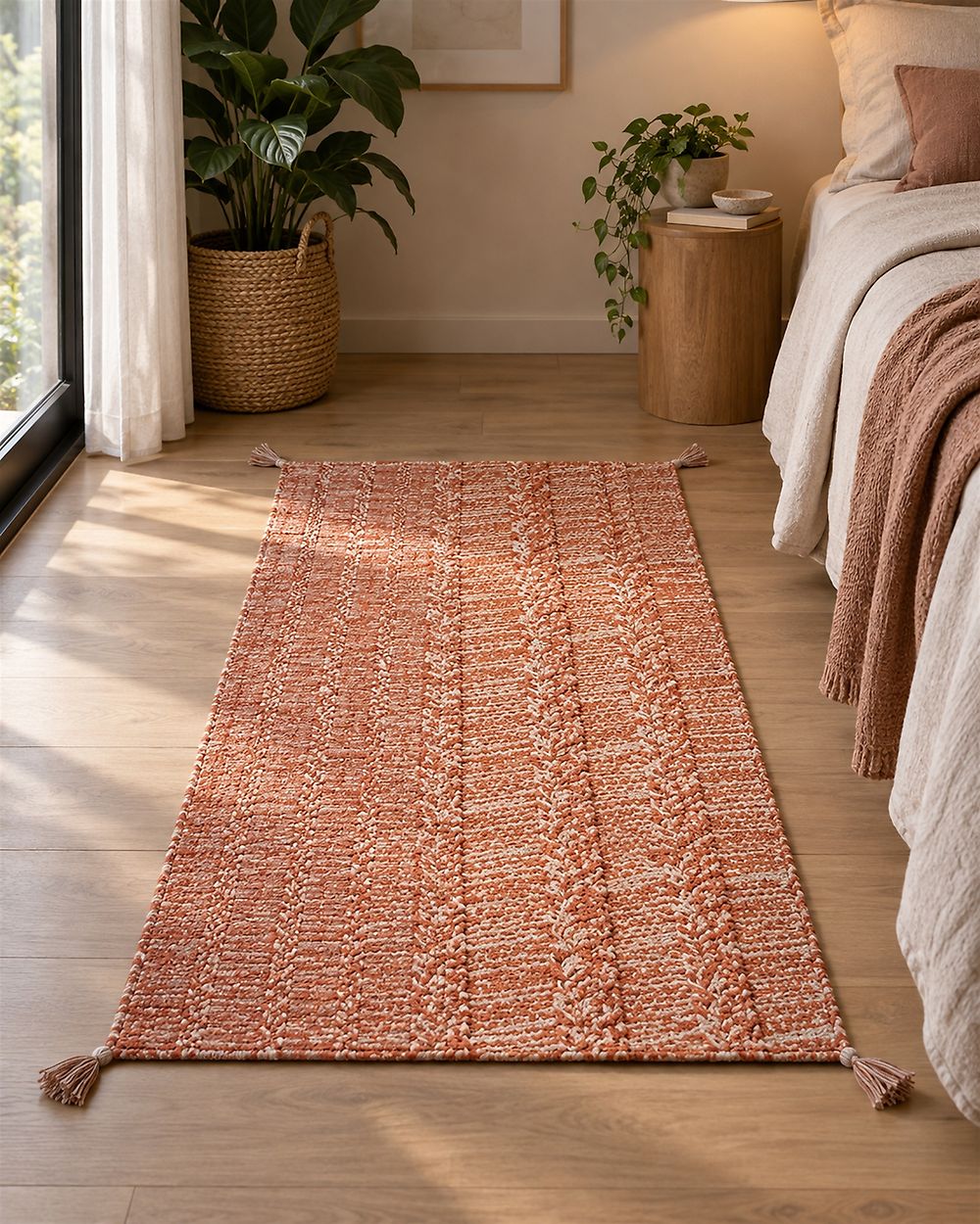 Teppich MUGLA Orange 80 x 150 cm Baumwolle