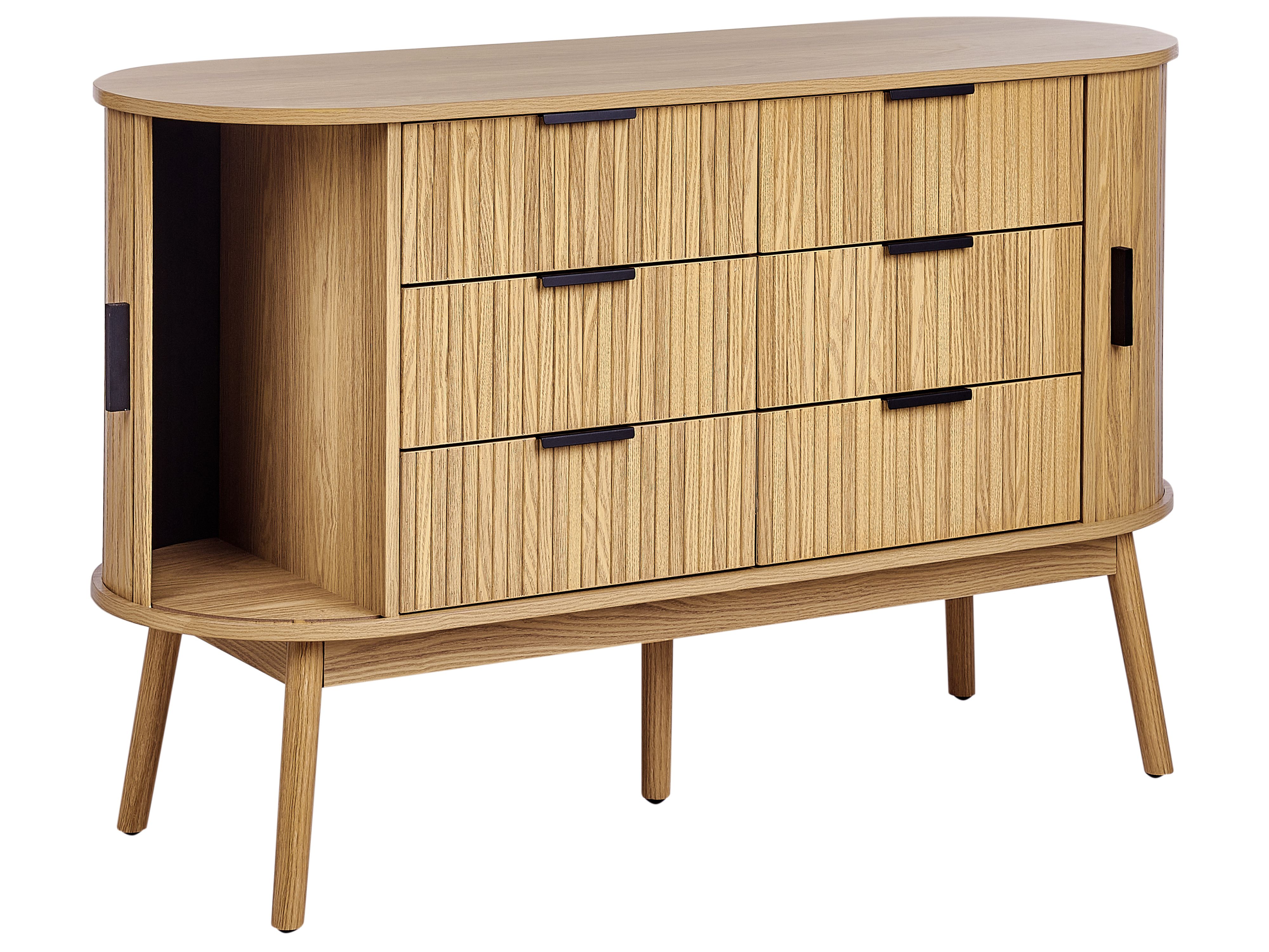 Kommode 6 skuffer lyst træ SELAH | Beliani.dk