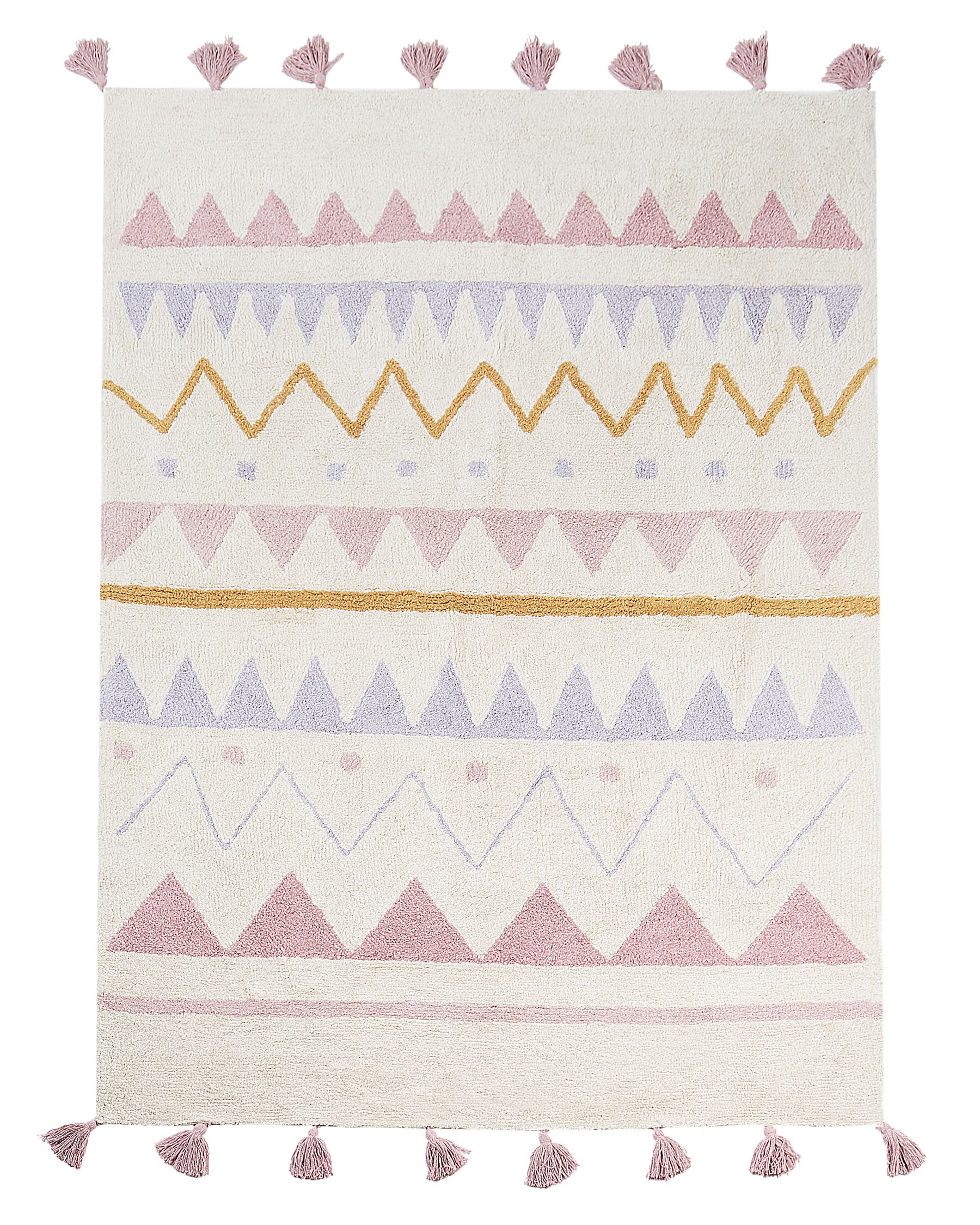 Bavlněný dětský koberec 140 x 200 cm Béžová a růžová ZAYSAN_907001