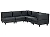 Modular Corner Sofa 5 Seater UNSTAD Fabric Black Left Hand