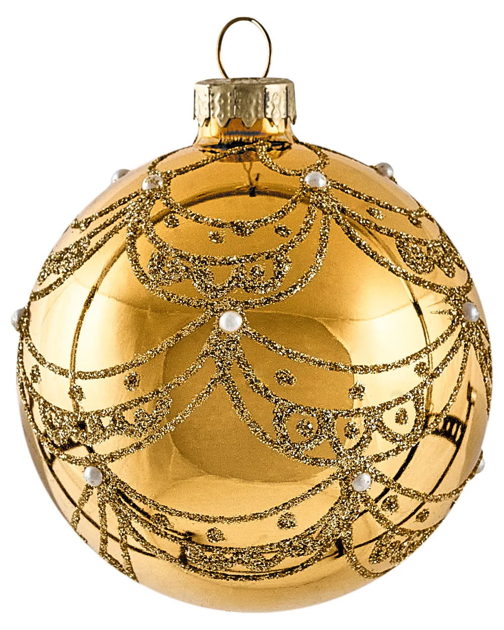 Set of 35 Baubles ICEDROP Glass Blue/ Gold_1028521