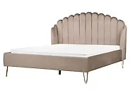 Letto Velluto AMBILLOU 160 x 200 cm Tortora_1183103