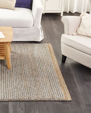Wool Area Rug 140 x 200 cm Grey YALOVA | Beliani.co.uk