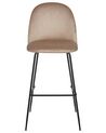 Conjunto de 2 sillas de bar de terciopelo gris pardo ARCOLA_902384