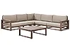 Garden Corner Sofa with Table 5 Seater TIMOR Modular Certified Acacia Wood Dark Brown