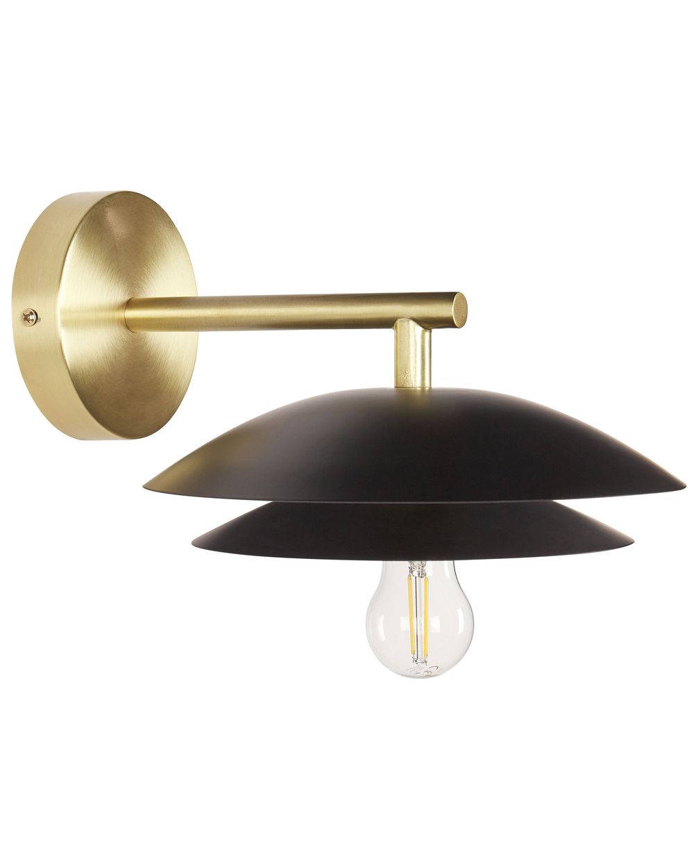 Black brass wall light top