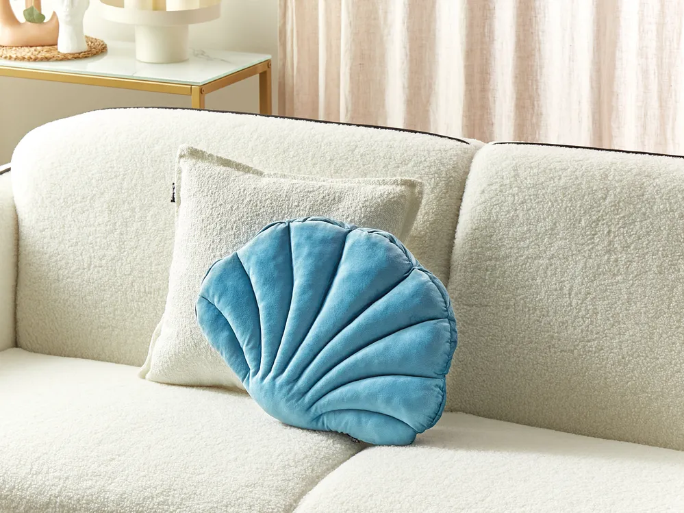 Throw Cushion CONSOLIDA Velvet 47 x 35 cm Light Blue Solid
