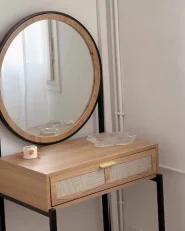 Dressing Table with Mirror CASSIAR Light Brown_1026015