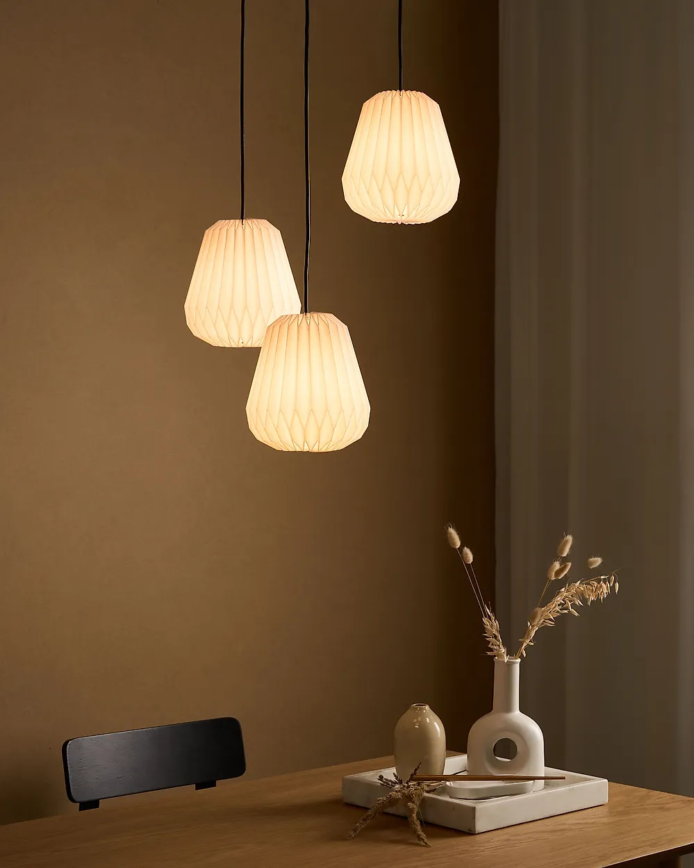 3 Light Pendant Lamp HONDE Paper White_1175561