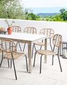 Lot de 8 chaises de jardin en polyrotin naturel PRATELLO_877747