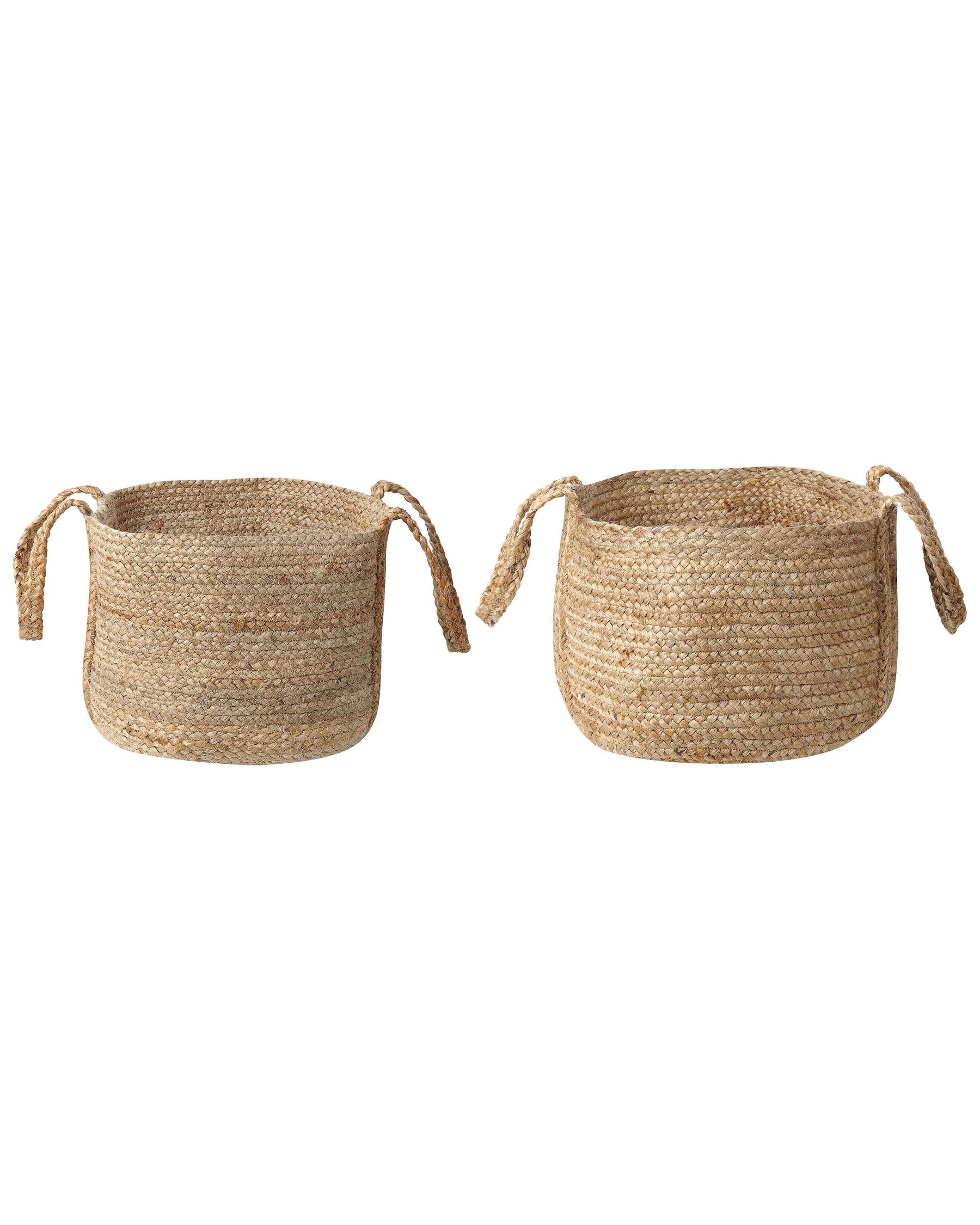 Set of 2 Jute Baskets Natural KORNAK_846423