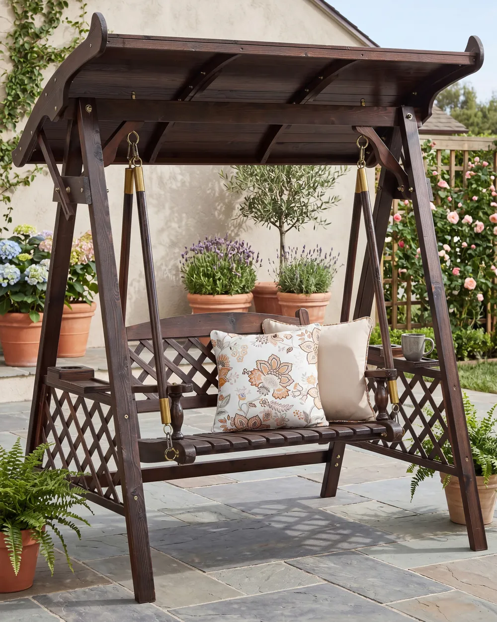 Dondolo da giardino SENARICA Legno di abete Marrone scuro_1098718