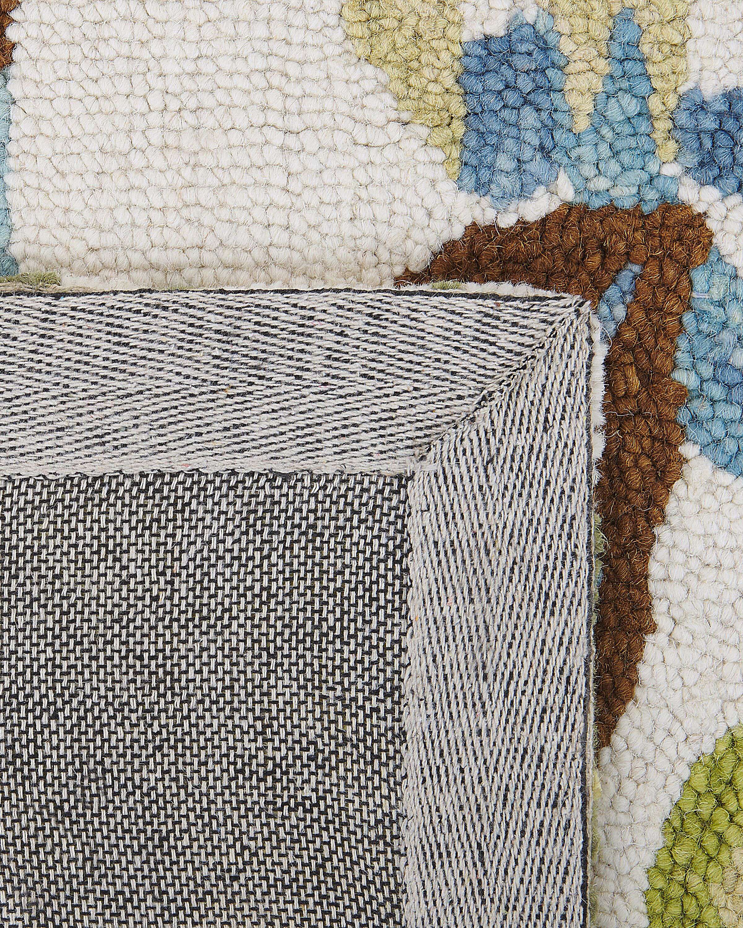 Vlněný koberec se vzorem listů 200 x 200 cm vícebarevný KINIK_830814