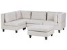 4 Seater Right Hand Modular Fabric Corner Sofa with Ottoman Light Beige UNSTAD_925310