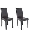 Conjunto de 2 cadeiras de jantar em pele sintética castanha escuro BROADWAY_712382
