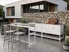 3 Piece Outdoor Kitchen Set with Sink MAENZA White Metal