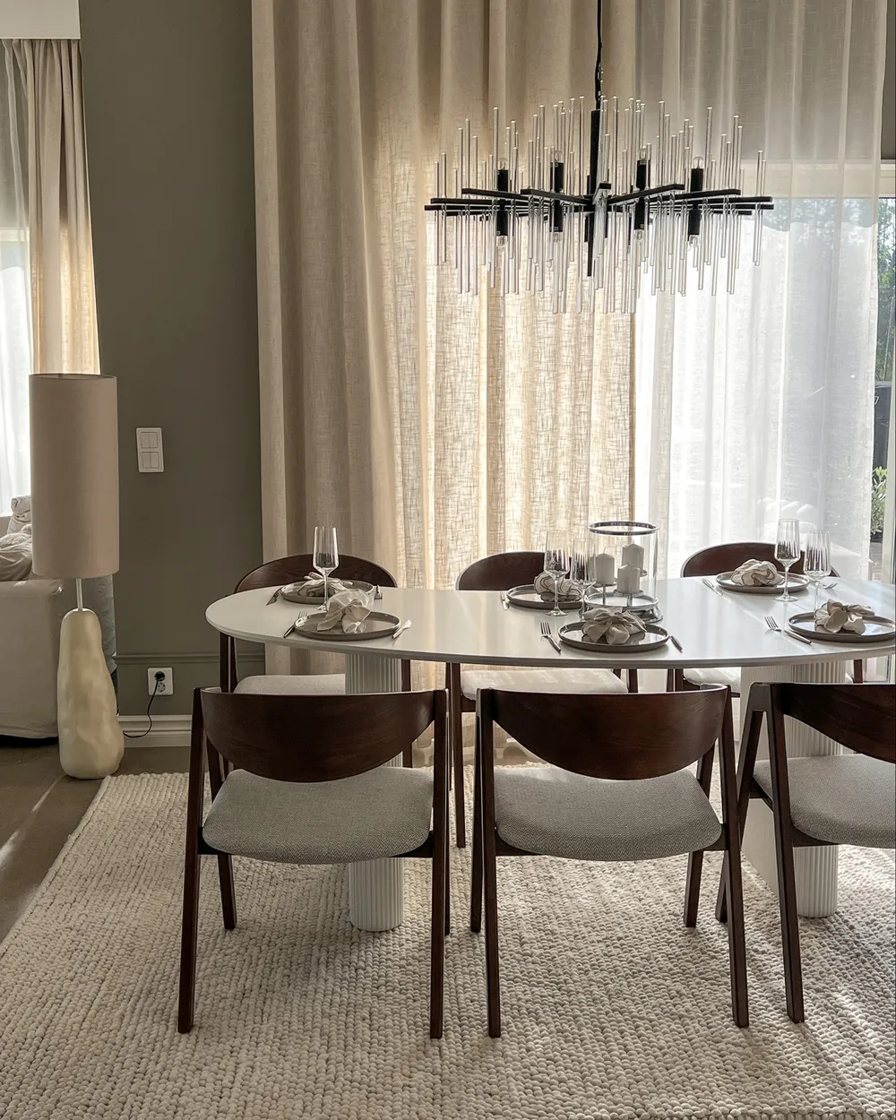 Set of 2 Dining Chairs YUBA Wood Light Grey_1006462