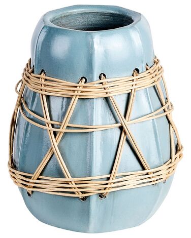 Vaso decorativo terracotta azzurro e beige 27 cm KAMERING