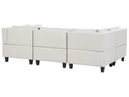 Divano modulare a U 5 posti UNSTAD con ottomana Tessuto Beige chiaro_891135
