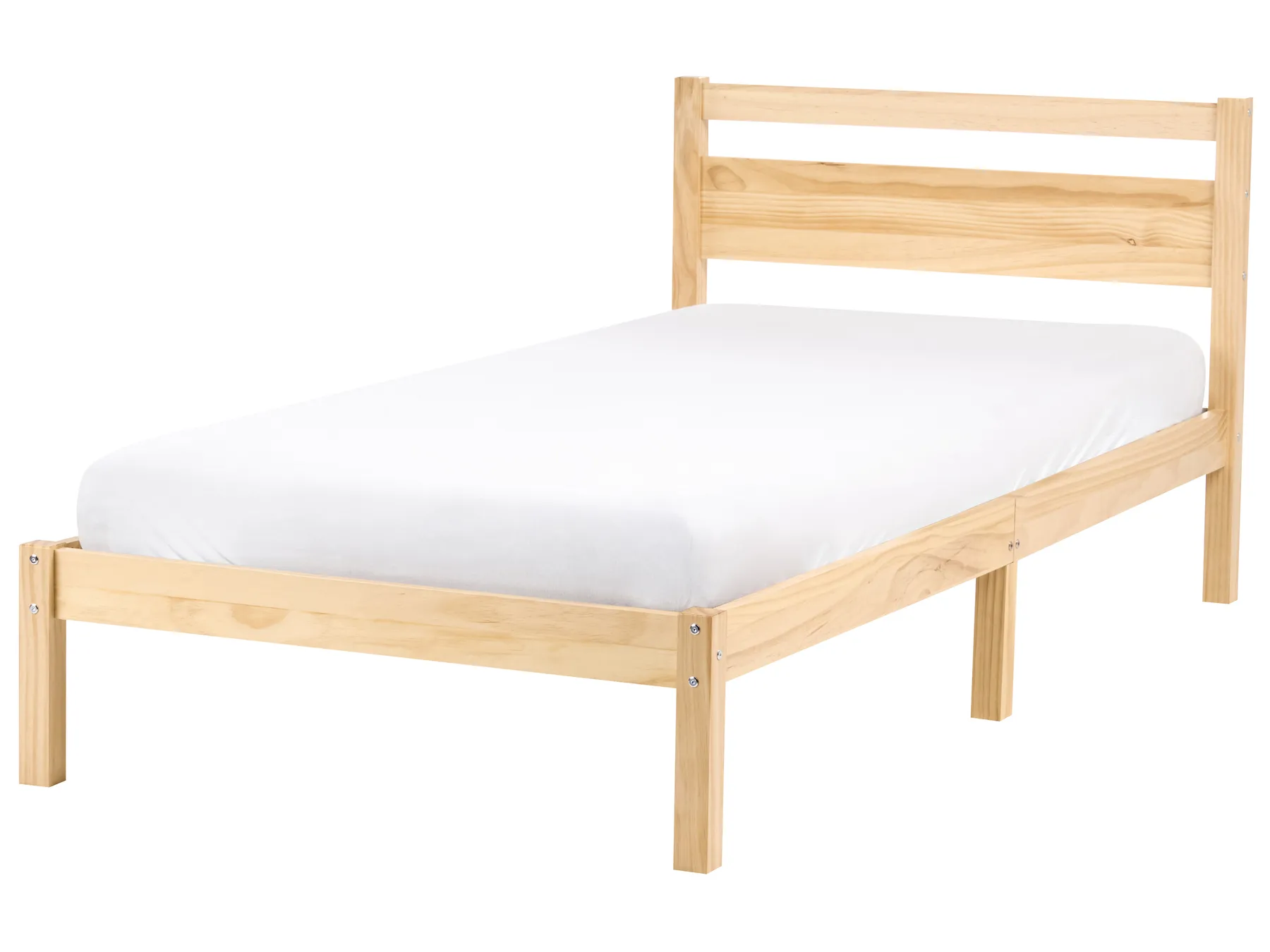 Bett mit Lattenrost Kiefernholz MERCURER 90 x 200 cm Hellbraun_1109761