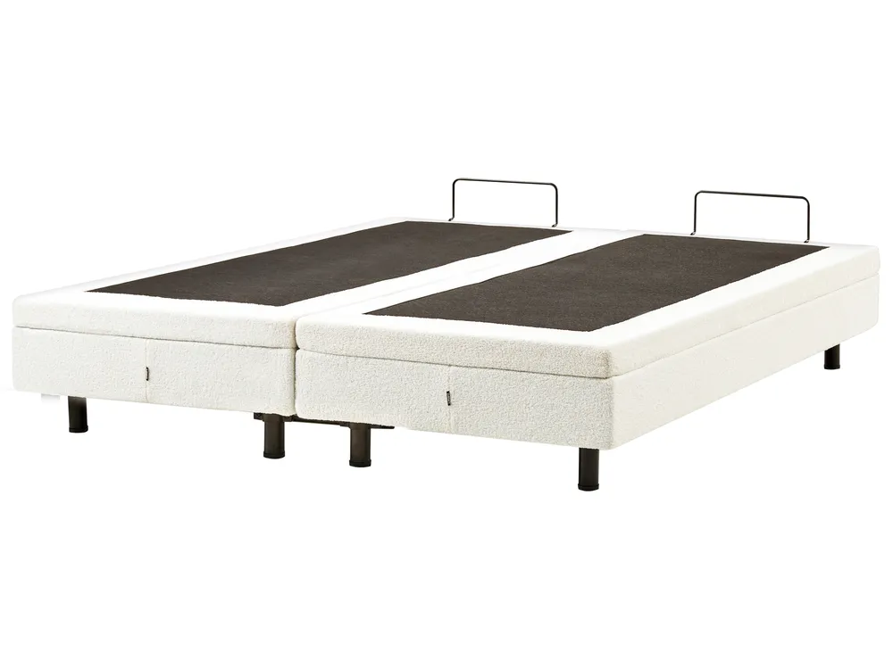 Adjustable Bed without Headboard Boucle DUKE 180 x 200 cm (EU Super King) Off-White_1011481