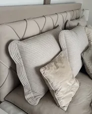 Bett mit Schubladen LIEVIN Samtstoff Beige 160 x 200 cm_945767