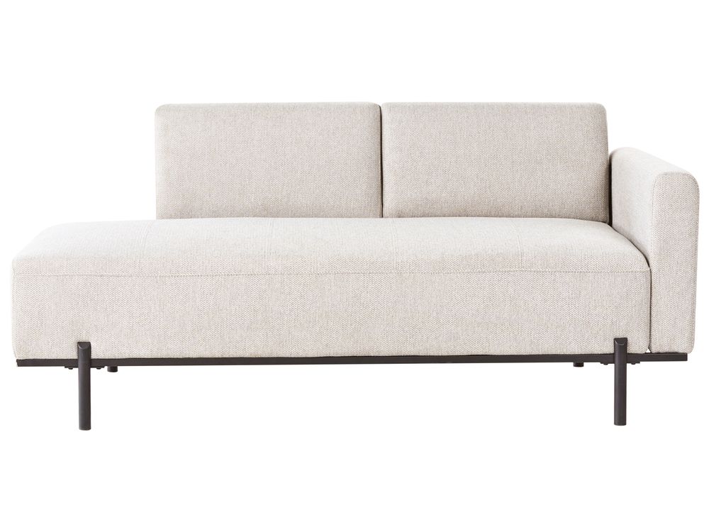 Chaiselongue SAVASSE Kunstleinen Hellbeige