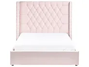 Lit ottoman LUBBON Velours Rose pastel 140 x 200 cm_833868