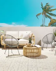 Set di 2 sedie da giardino ACAPULCO II Rattan sintetico (PE) Grigio scuro_795182