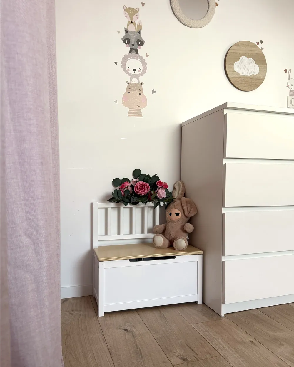 Bancă cu spațiu de depozitare BERRIMA Lemn de pin Maro deschis/Alb_1156447