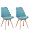 Set of 2 Dining Chairs DAKOTA II Fabric Blue