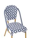 4 Seater PE Rattan Garden Dining Set Blue and White Pattern RIFREDDO_798844