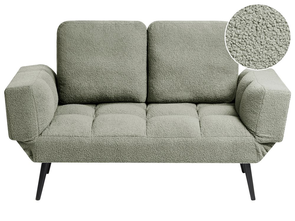 Divano letto 2 posti BREKKE Bouclé Verde
