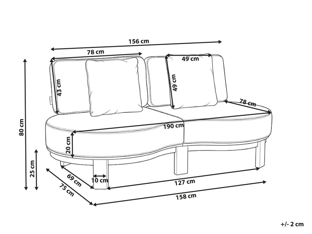 Sofa ogrodowa dla 2 osób ARZELLO Drewno akacjowe Jasnobrązowy_1160459