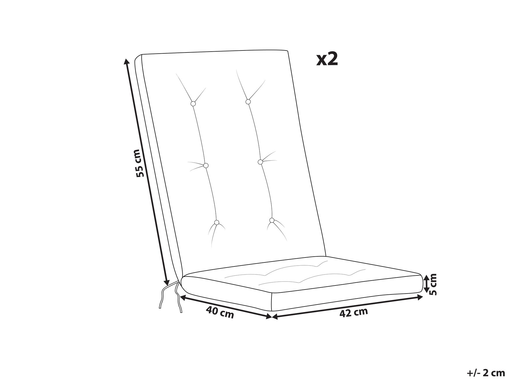 Set of 2 Back/Seat Cushions MAUI PREMIUM Light Beige_988889