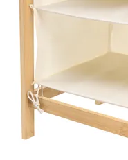 Cesto per la biancheria TOROTAL Bambù Marrone chiaro/Bianco 120 L_1136668