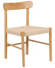 Set of 2 Dining Chairs EAGAN Wood Light Brown/ Beige_985928