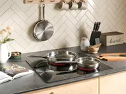 Set of 3 Frying Pans PRIMECOOK Stainless Steel Silver_1043138