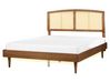 Letto con LED Rattan VARZY 160 x 200 cm Marrone