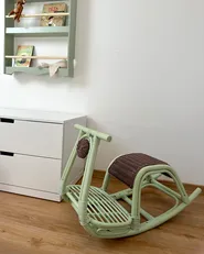 Kids Rocking Chair ASPRIA Rattan Light Green_975334