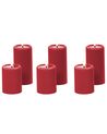 Set of 6 LED Candles NOISETTE 10/16 cm Red