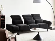 Sofa 3 Seater IKAST Fabric Black_1022406