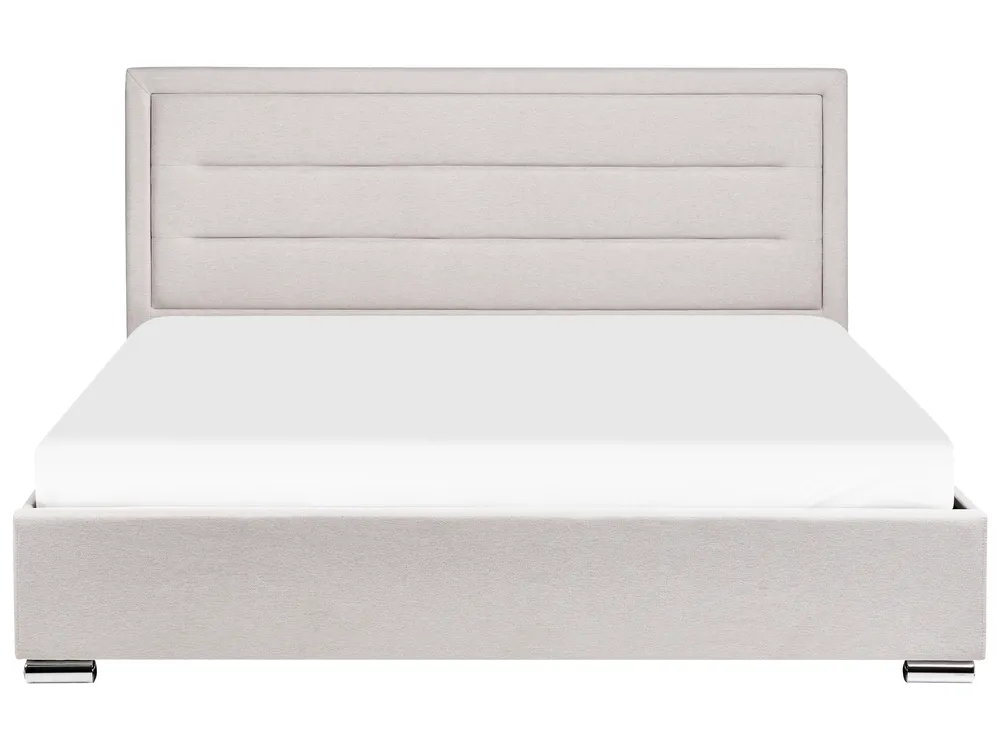 Ottoman Bed ROUEN Fabric Light Beige 180 x 200 cm (EU Super King)_996782